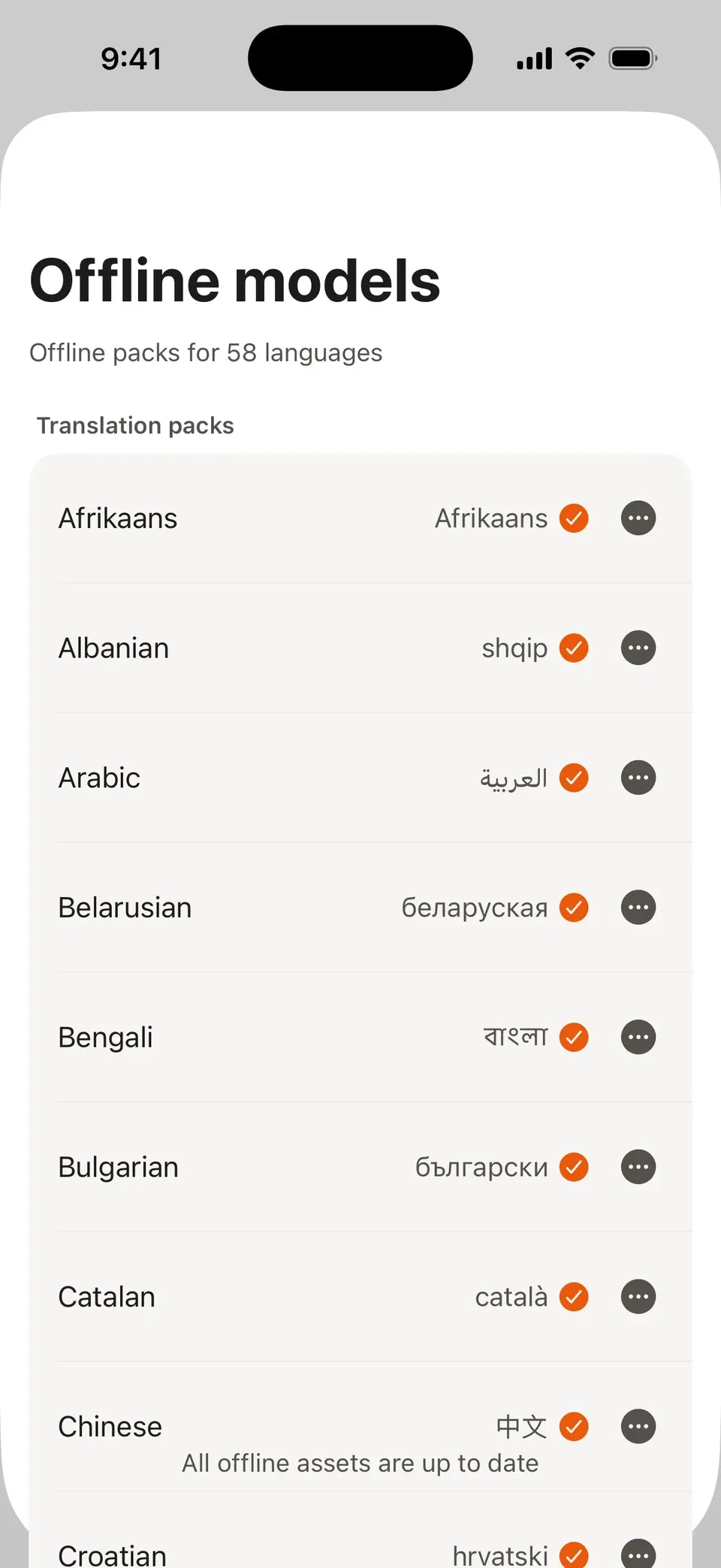 Offline Translation